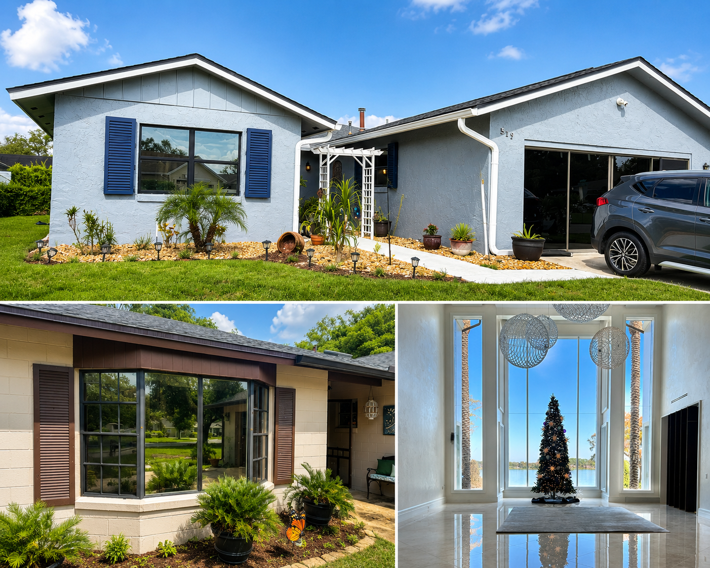 Residential heat-reduction window film project completed by Tint Force Orlando